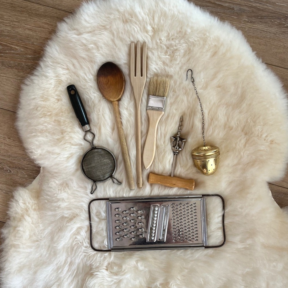 Vintage Rustic Wooden Utensils Kitchen‎ Bundle